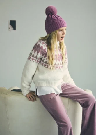 Pantalon évasé en faux velours