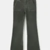 Pantalon évasé en faux velours