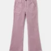 Pantalon évasé en faux velours