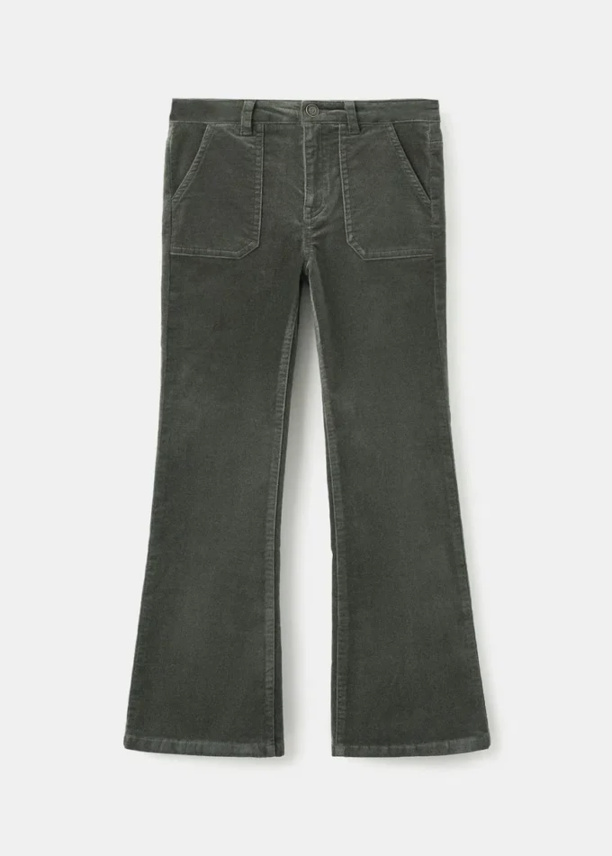 Pantalon évasé en faux velours
