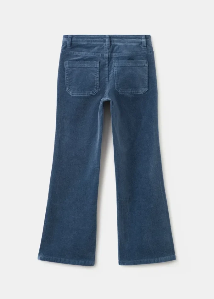 Pantalon évasé en faux velours
