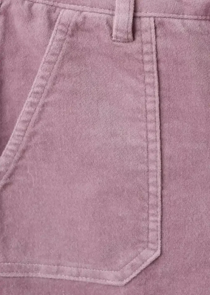 Pantalon évasé en faux velours