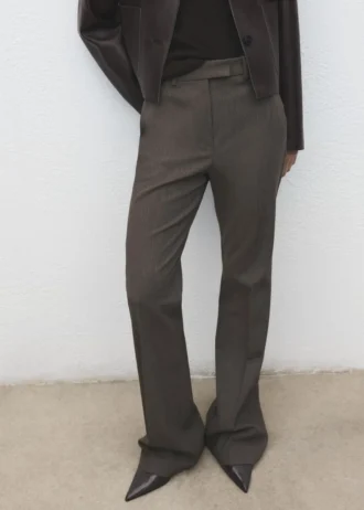 Pantalon évasé taille moyenne