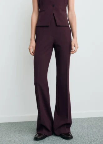 Pantalon évasé taille moyenne