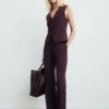 Pantalon évasé taille moyenne Pantalon évasé taille moyenne