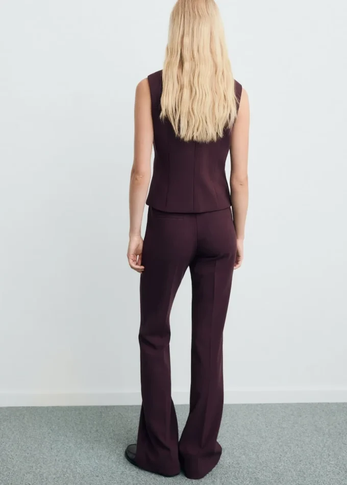 Pantalon évasé taille moyenne Pantalon évasé taille moyenne