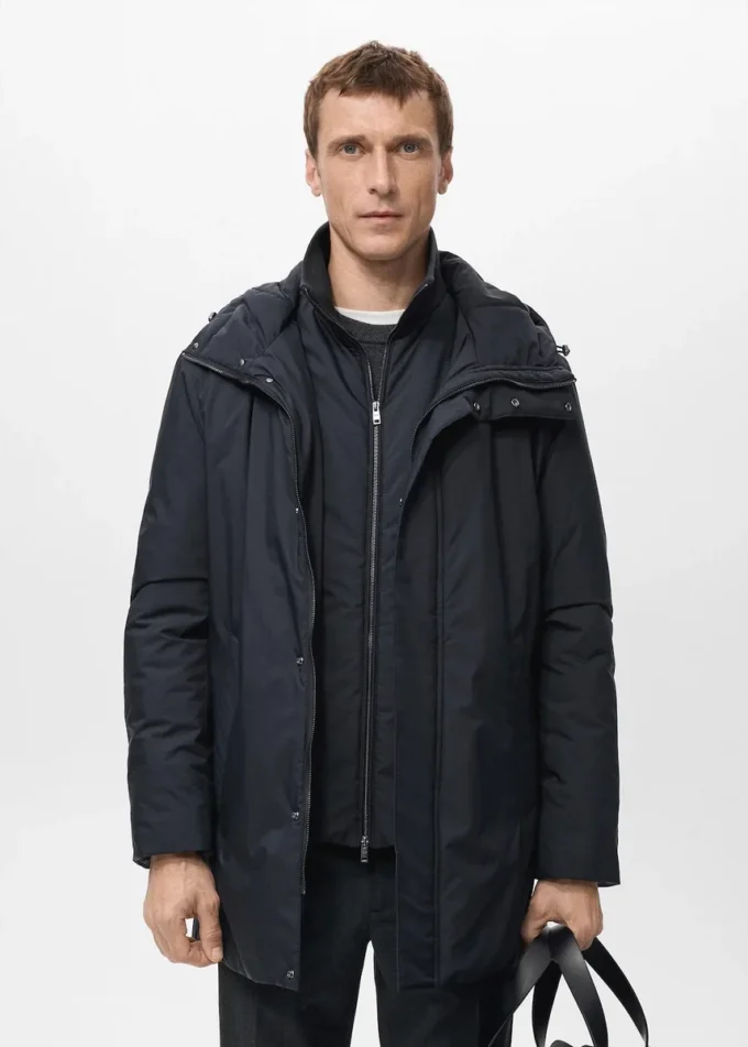 Parka matelassée détachable et déperlante