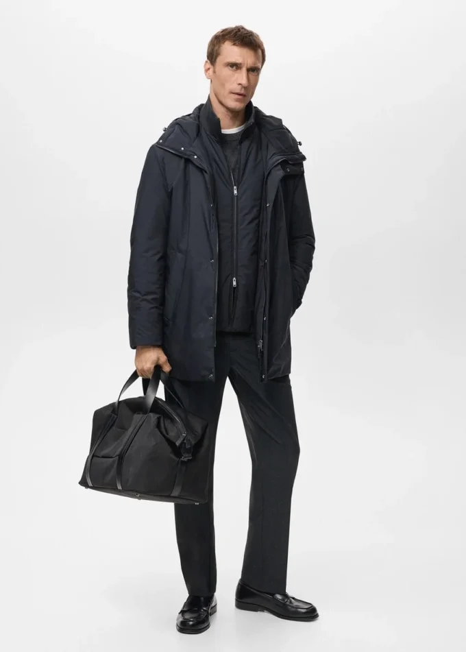 Parka matelassée détachable et déperlante