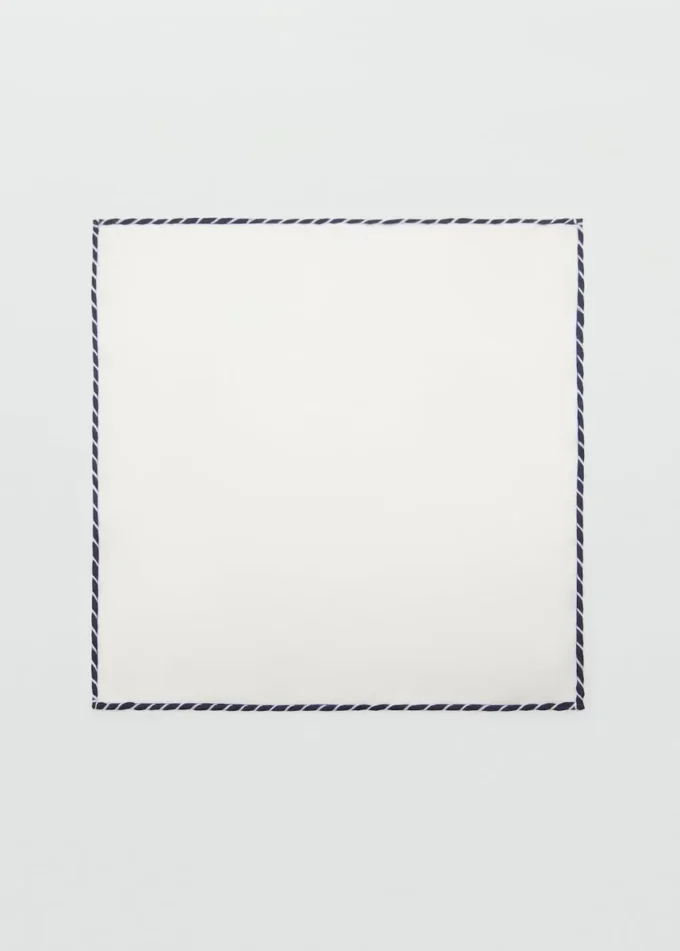 Pochette de costume brodée 100 % soie