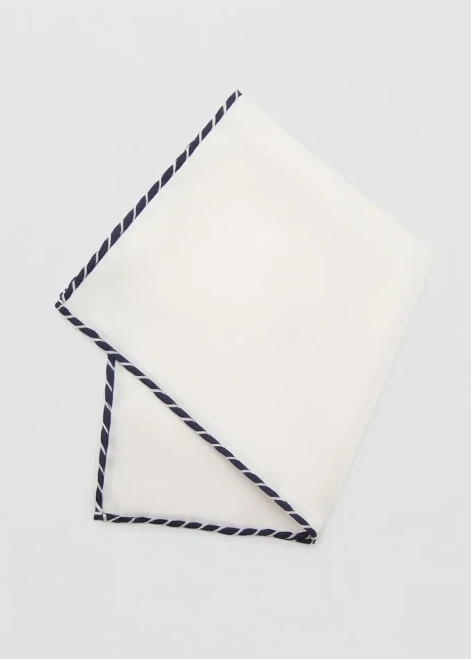 Pochette de costume brodée 100 % soie