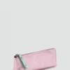 Pochette en cuir effet métallisé