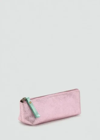 Pochette en cuir effet métallisé