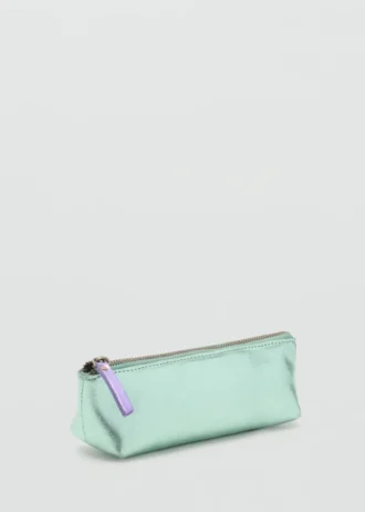 Pochette en cuir effet métallisé