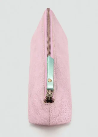 Pochette en cuir effet métallisé