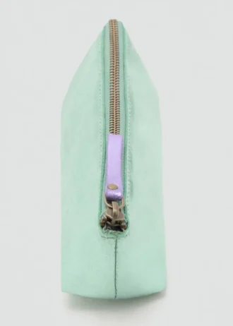 Pochette en cuir effet métallisé