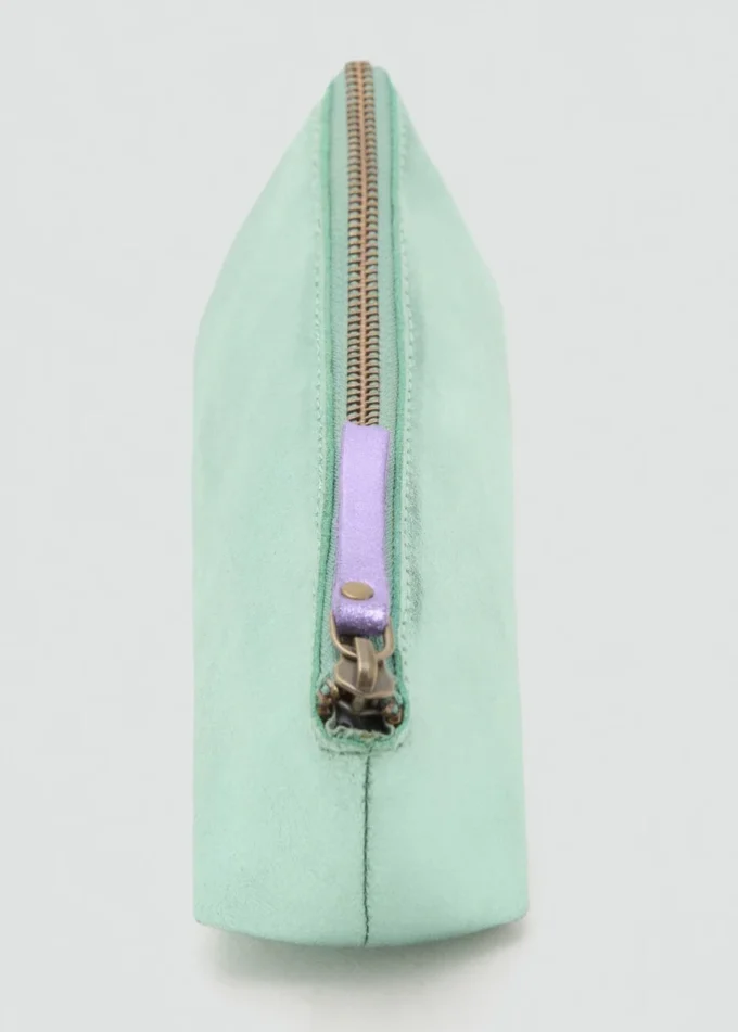 Pochette en cuir effet métallisé