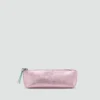 Pochette en cuir effet métallisé