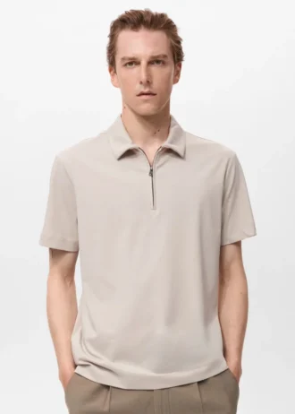 Polo à col zippé
