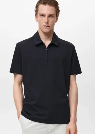 Polo à col zippé
