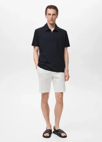 Polo à col zippé