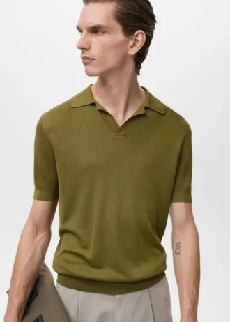Polo en coton avec microstructure