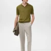 Polo en coton avec microstructure Polo en coton avec microstructure