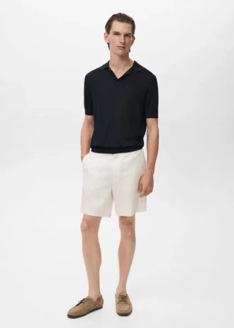 Polo en coton avec microstructure