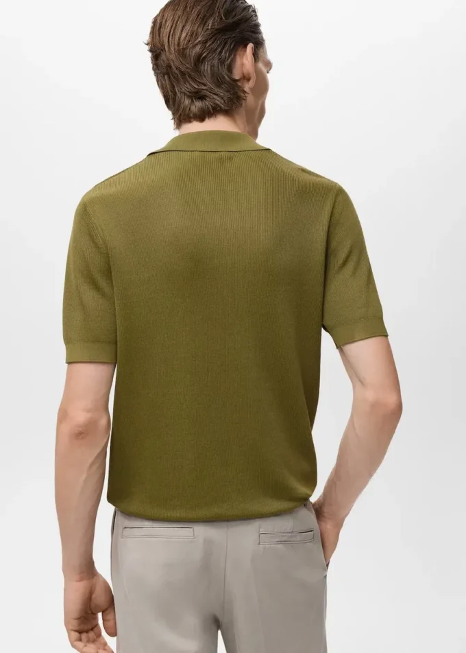 Polo en coton avec microstructure Polo en coton avec microstructure