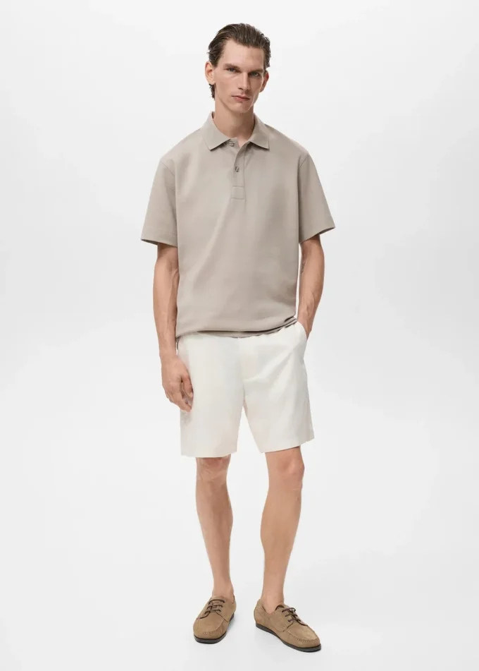 Polo en coton à coupe décontractée Polo en coton à coupe décontractée