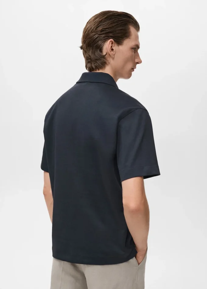 Polo en coton à coupe décontractée Polo en coton à coupe décontractée