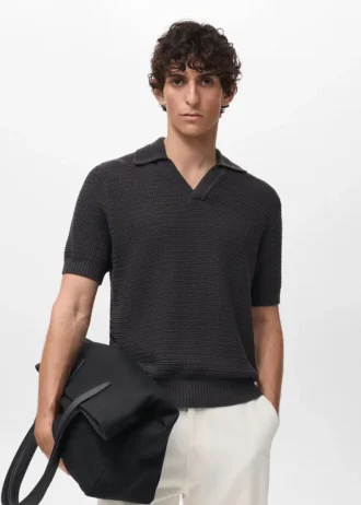 Polo en coton crocheté
