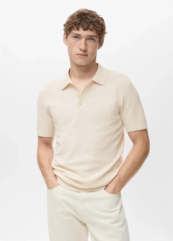 Polo en coton finement tricoté Polo en coton finement tricoté