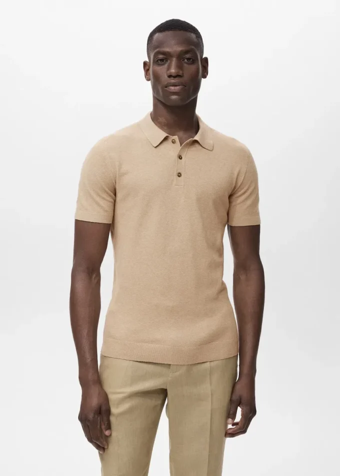 Polo en coton finement tricoté Polo en coton finement tricoté