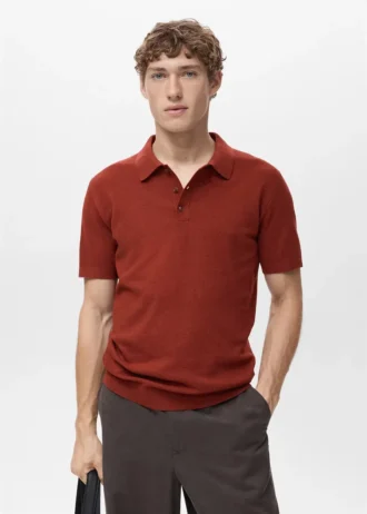 Polo en coton finement tricoté