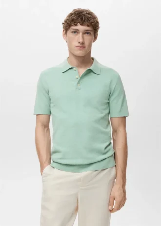 Polo en coton finement tricoté