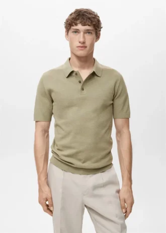 Polo en coton finement tricoté