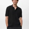 Polo en coton finement tricoté Polo en coton finement tricoté