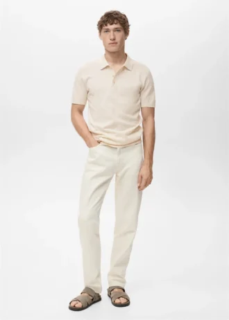 Polo en coton finement tricoté