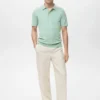 Polo en coton finement tricoté Polo en coton finement tricoté