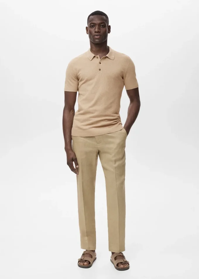 Polo en coton finement tricoté Polo en coton finement tricoté