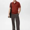 Polo en coton finement tricoté Polo en coton finement tricoté