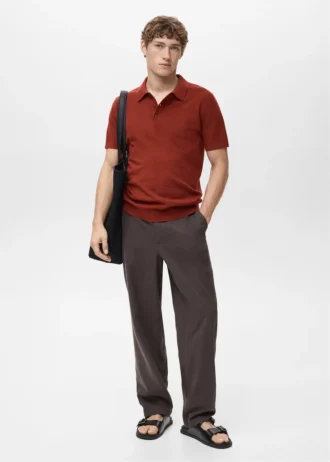 Polo en coton finement tricoté