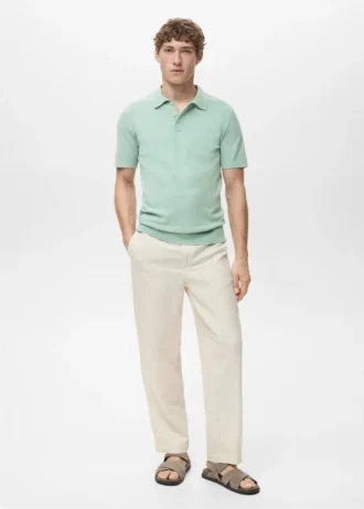 Polo en coton finement tricoté