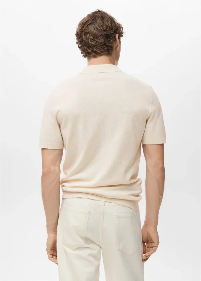Polo en coton finement tricoté Polo en coton finement tricoté