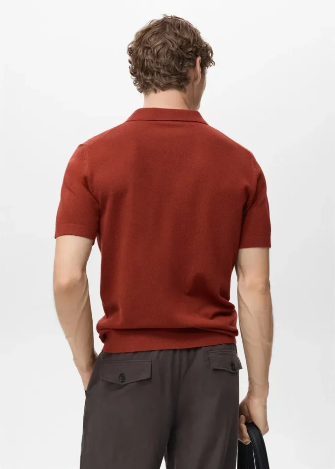 Polo en coton finement tricoté Polo en coton finement tricoté