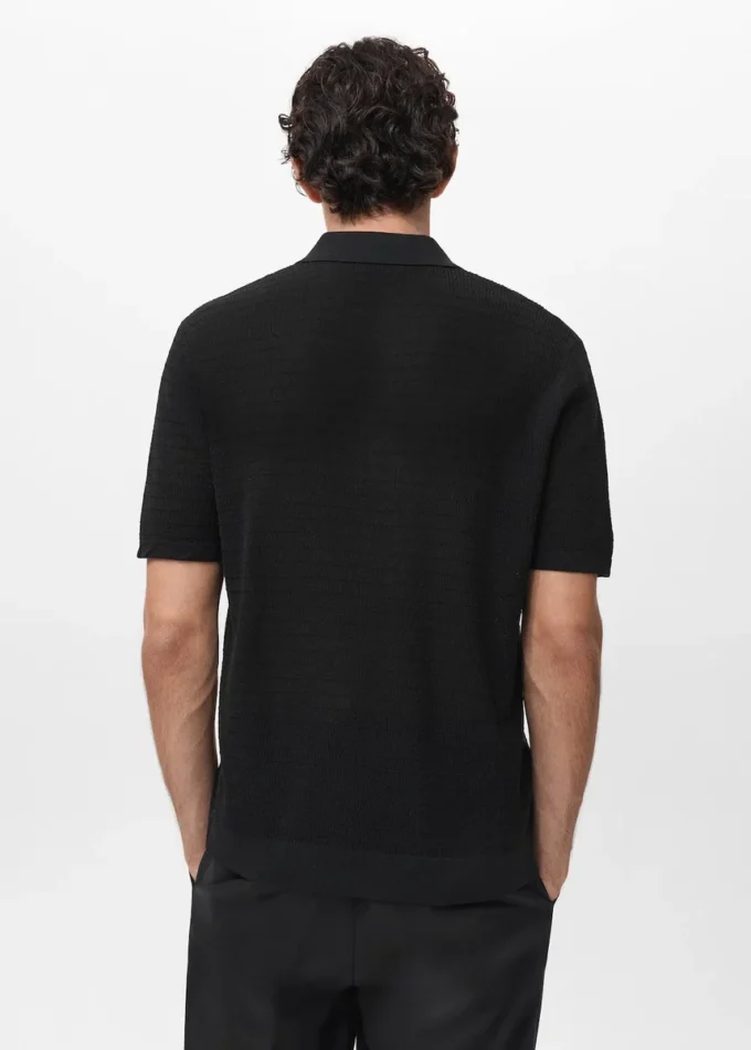 Polo en coton finement tricoté Polo en coton finement tricoté