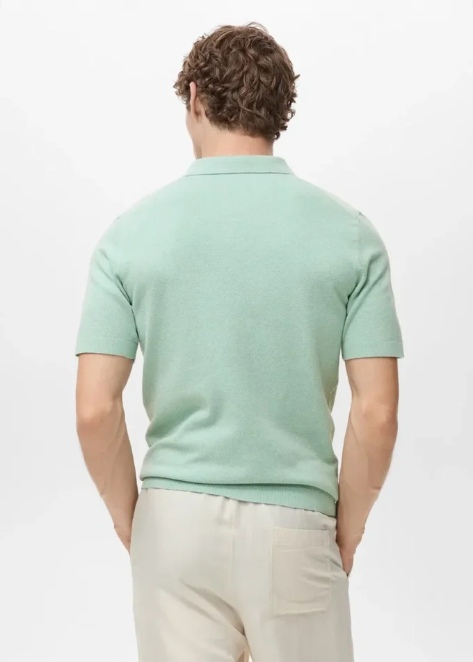Polo en coton finement tricoté Polo en coton finement tricoté