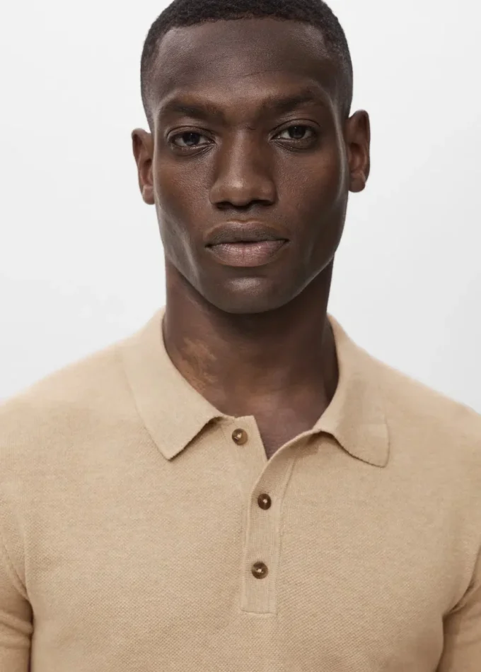 Polo en coton finement tricoté Polo en coton finement tricoté