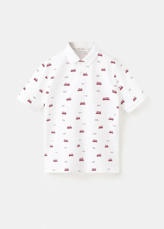 Polo en coton imprimé