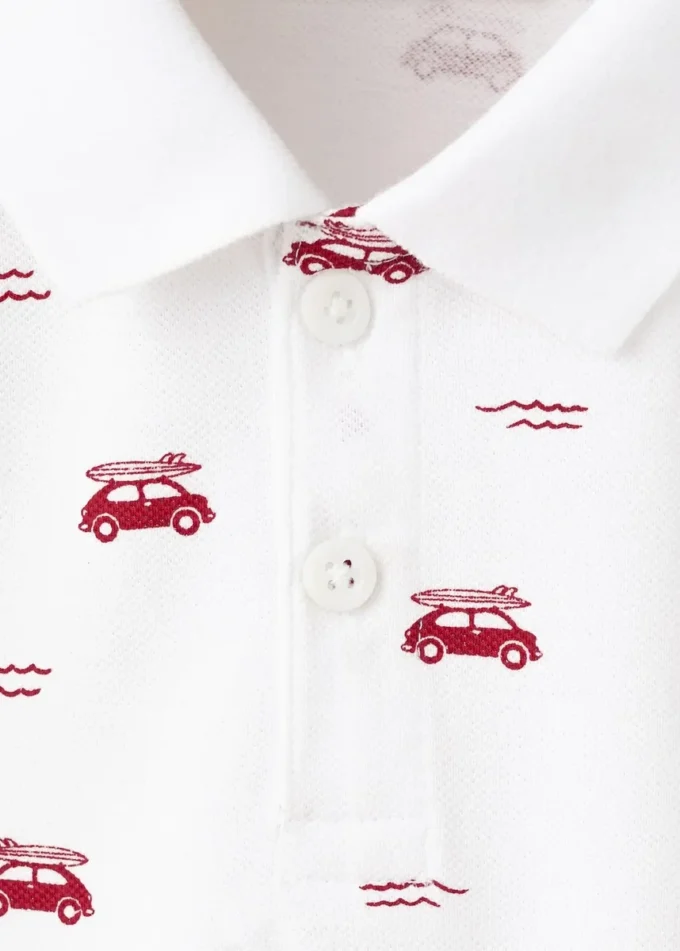 Polo en coton imprimé